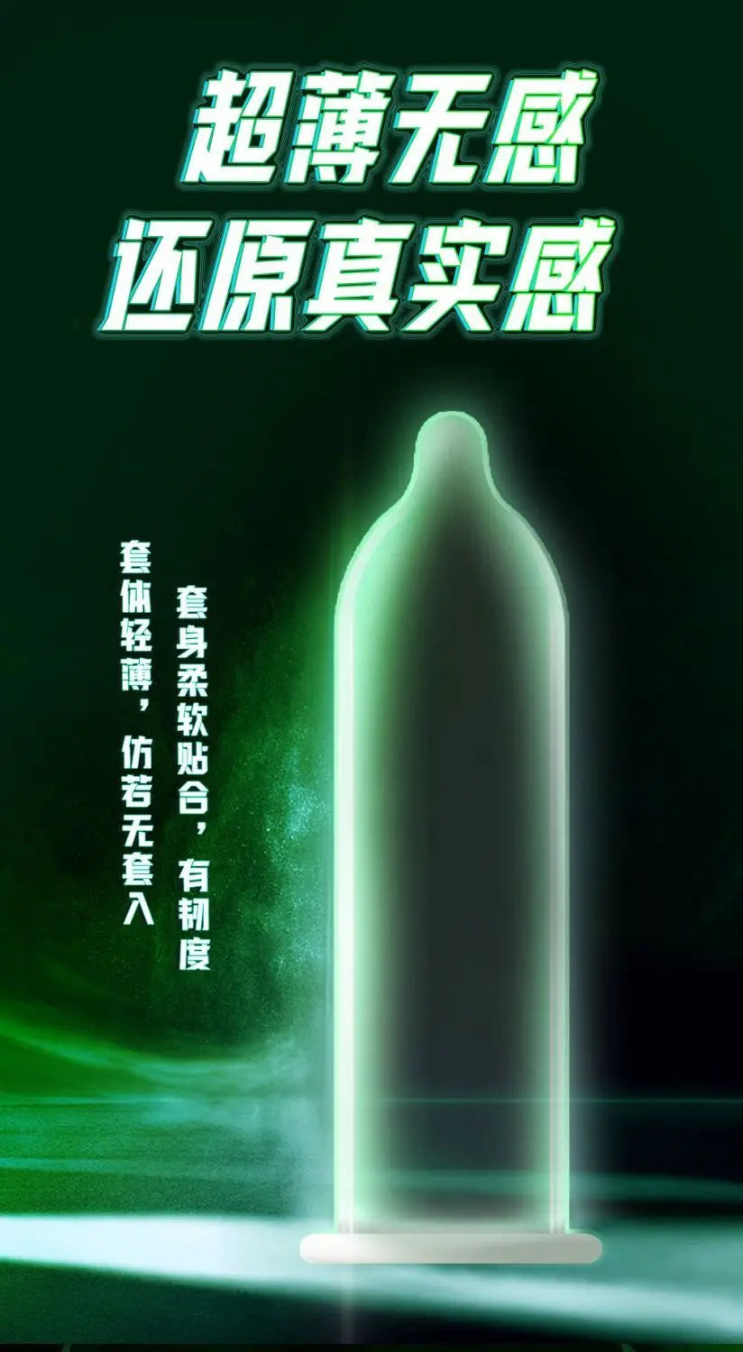 Glowing In The Dark Delayed Ejaculation Condoms For Men Funny Sex Noctilucent Ultra Thick Condom Penis Sleeves Sex Toys Tools