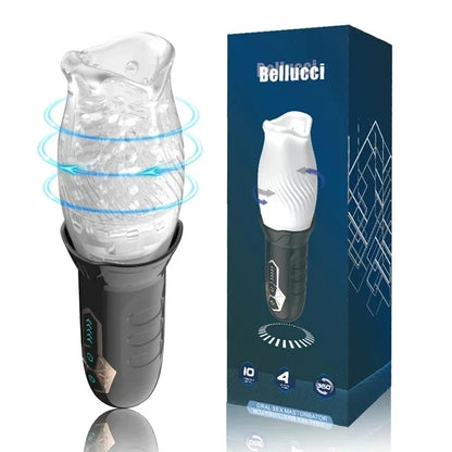 With 5 Rotating Speeds and 10 Modes Male Sucking Masturbator 3D Labia Penis Massager Penis Glans Trainer Masturbator Male Toys