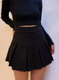 2025 New Black and Grey Pleated Skirt Women High Waist Mini Vintage Solid Skirts Korean Fashion School Uniform Streetwear