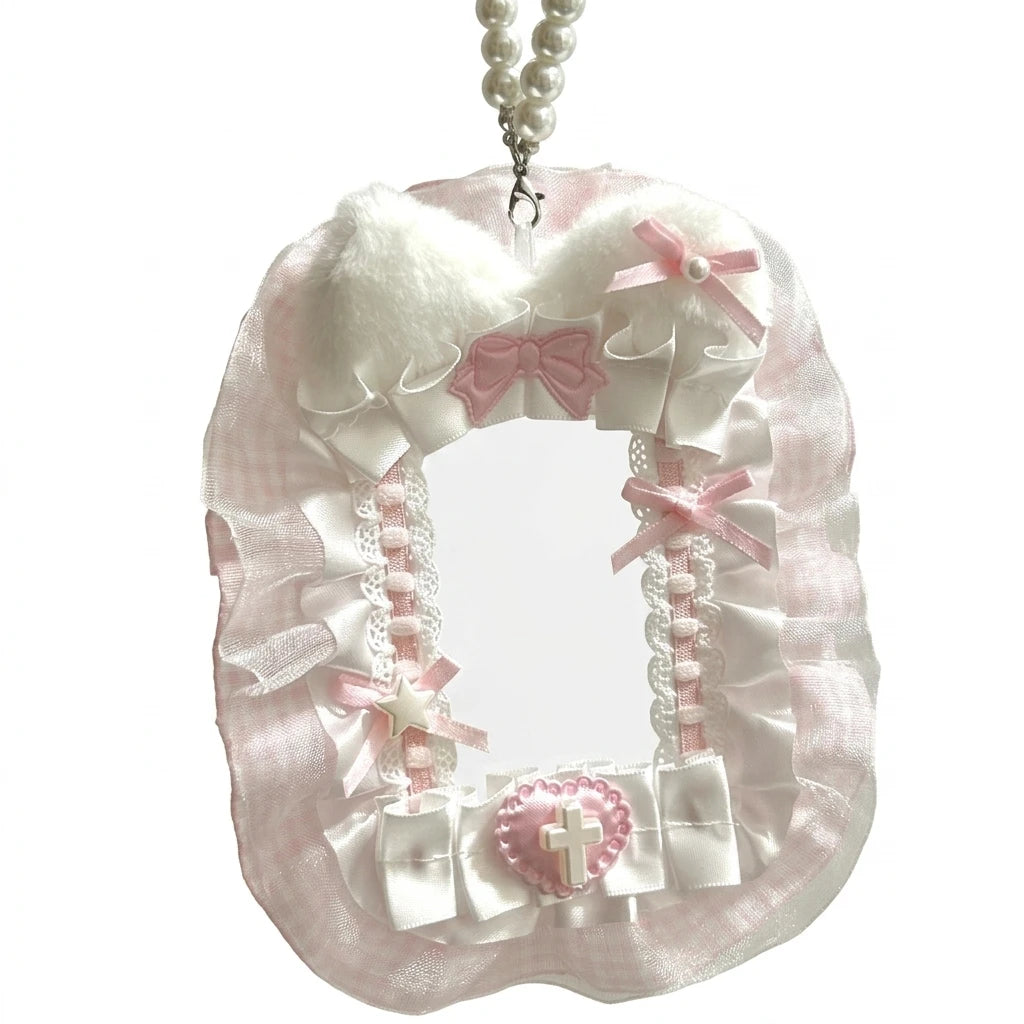 Creative Angel-Wings Card Holder Lace Bowknot Decor Student Card Storage Protective Cover Korean Fans Photocard Holder Bag Pen