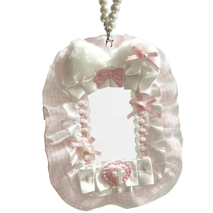 Creative Angel-Wings Card Holder Lace Bowknot Decor Student Card Storage Protective Cover Korean Fans Photocard Holder Bag Pen
