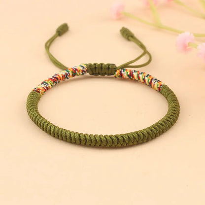 Tibetan Buddhist Bracelet Unisex Handmade Braided King Kong Knot Colorful String Bracelets for Women Men Lovers Lucky Jewelry