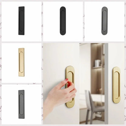 No Drilling Self-adhesive Handle Double-sided Black/Grey/Gold Sliding Door Handle Aluminum Alloy Glass Door Knob Window