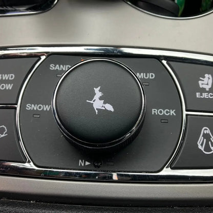 Witch Vinyl Decals for Blank Car Buttons Spooky Halloween Auto Accessories for Women Car Interior Decor Accessories