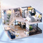 Doll House Kit 3D Wooden Mini DollHouse Assembly Building with Furniture Kit Toy For Birthday Gift 3D Puzzle Handmade Home Decor