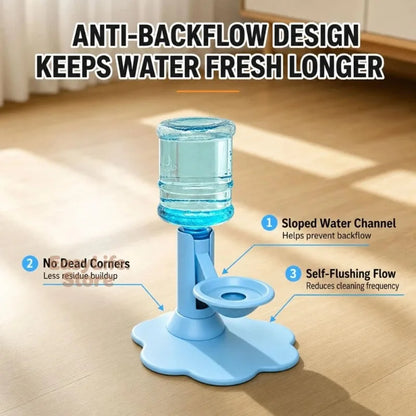 Automatic Cat Dog Water Dispenser No Electricity No Filter Adjustable Height Gravity Pet Water Fountain for Cats and Small Dogs