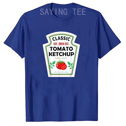 Red Ketchup Yellow Mustard DIY Costume Matching Couples Groups Halloween T-Shirt Gifts Lazy Easy Condiments Costumes Couple Tops