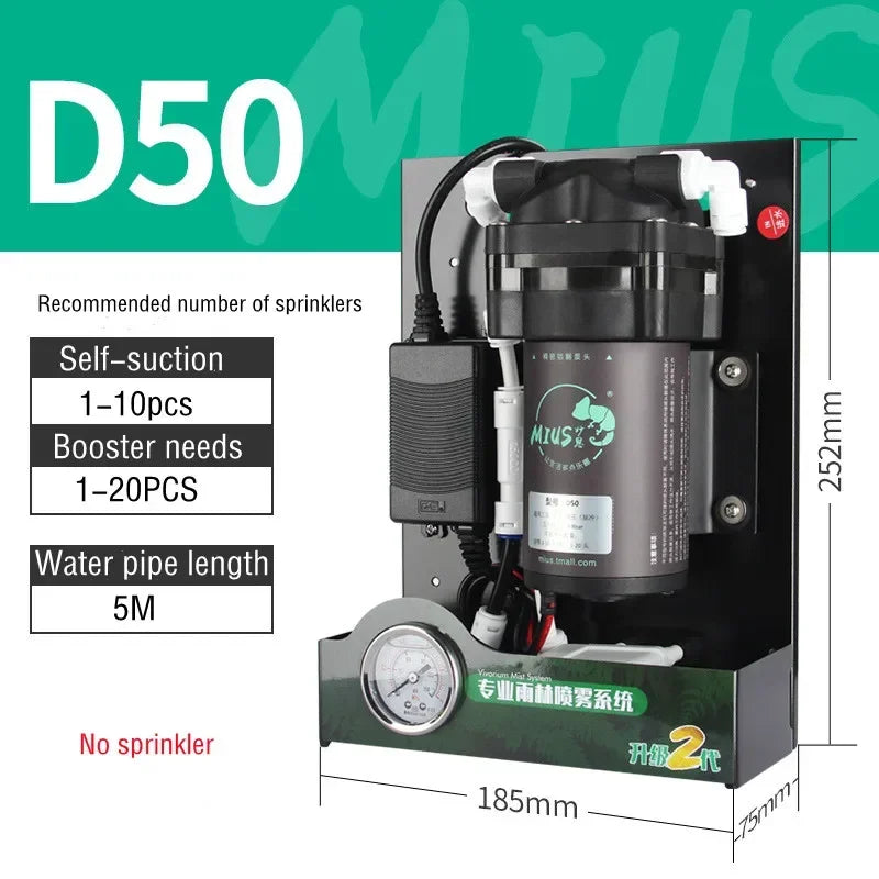 MIUS D Series Reptiles Fogger Humidifier 2 Generation Rainforest Silent Pump Fog Machine Greenhouse Rainforest Garden Spray