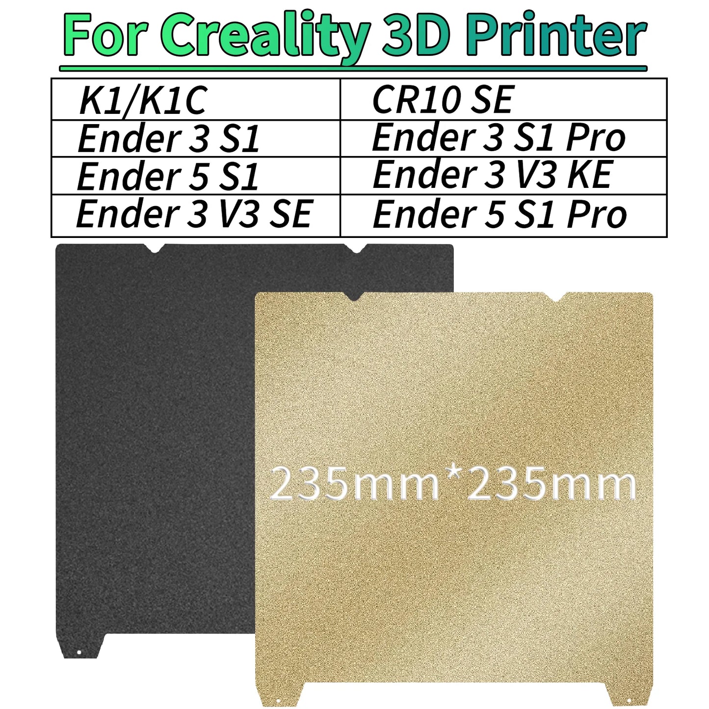 PEI Magnetic SHEET For Creality K1 PEI Build Plate K1C Bed Creality k1 Build Plate 235mmx235mm Ender 3 v3/ Ender 5 S1 pro hotbed