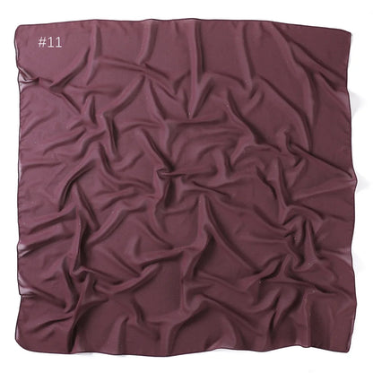 90*90cm Square Chiffon Hijab Scarf Women Solid Color Muslim Soft Head Scarf Islamic Shawls and Wraps Headband Musulman Scarves