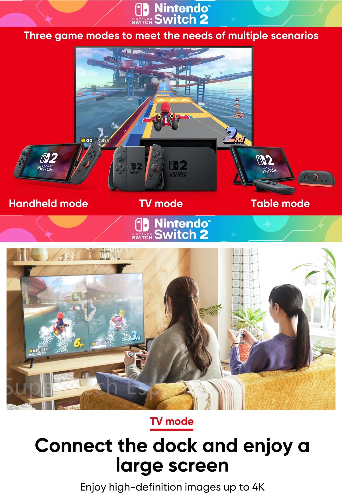 Nintendo Switch 2 Portable Game Console, 7.9 Inch Screen, 120Hz, with Joy-Con 2, Hdr, Magnetic Tv Mode, Laptop Pc
