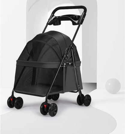 Foldable Lightweight Pet Stroller Dog Cat Small Dogs Puppy Travel Portable Mesh Ventilated Easy Fold Wheels Dog Stroller