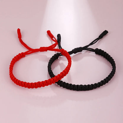 Handmade Braid String Bracelets Red Black Buddhist Tibetan Woven Rope Good Luck Amulet Bracelet for Women Girls Jewelry ﻿Gifts
