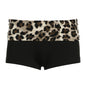SUCHCUTE Leopard Print Patchwork Skinny Shorts Y2K Aesthetic 2000s Elastic Waist Bottoms Women Fashion Grunge Fairycore Clothes