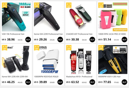 Professional Barber Shaver with Double Foil 9200RPM and LCD Display Mens Shaving Machine for Salon Use