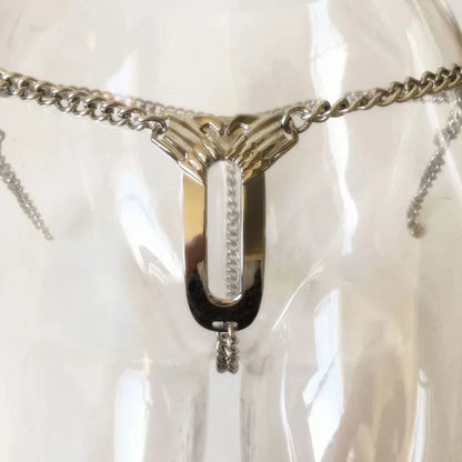 Stainless Steel Invisible Female Chastity Belt Sexy Briefs Leather Bondage Metal Chain Erotic Pants Adult Games BDSM Fetish Wear