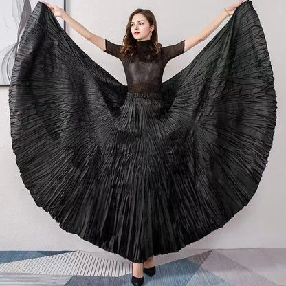 11 Colors Irregular Pleated A-line Skirt For Women High Waist Solid Color Loose Fashion Skirts Casual 2025 Spring New