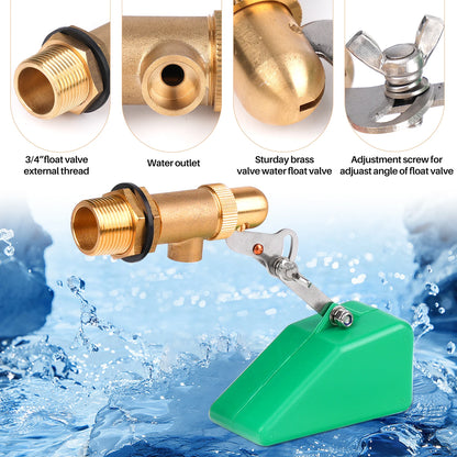 1/2" 3/4" Copper Water Float Valve With 3 Meters Tape DN15/DN20 Brass Water Level Control Ball Valve Farm Animal Breeding