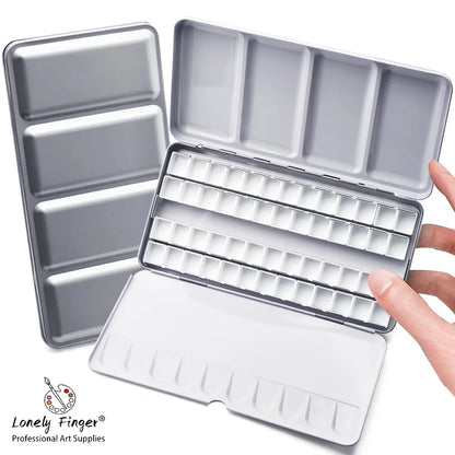 Empty Metal Watercolor Tin Palette Box With 14/26/52pcs Detachable Empty Watercolor Half Pans For DIY Travel Watercolor Palette