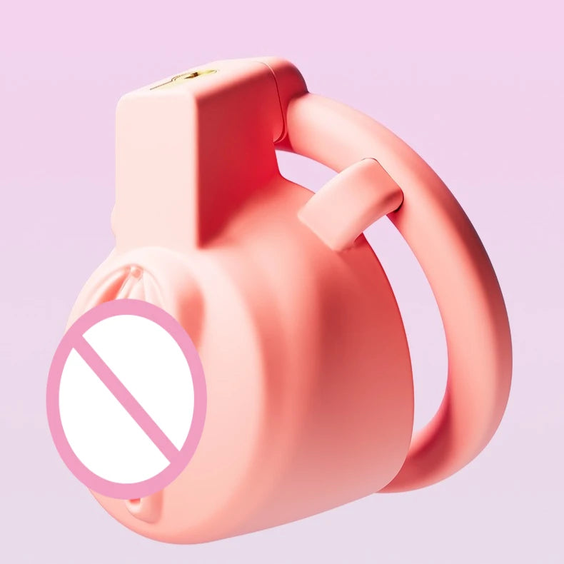 New Sissy Simulation Vagina Chastity Cock Cage Sex Toy with 4 Size Cock Ring Bdsm Penis Urethral Lock Adult Toy for Men