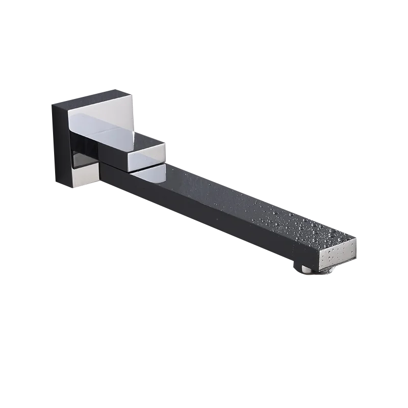 BECOLA Wall Mounted Faucet Spout Square and Round Brass Chrome/Black Spouts Waterfall Shower Faucet Accessories