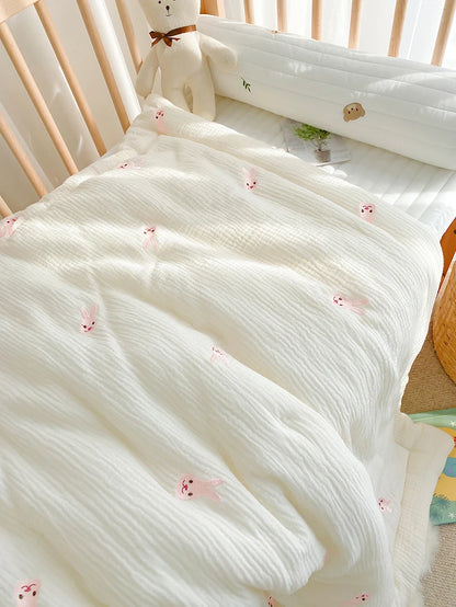 Baby Quilt Cartoon Bear Bunny Newborn Nap Quilts Soft Cotton Infant Blanket Spring Fall Winter Swaddle Wrapped Bedding 100*120CM