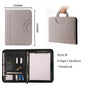 PU leather A4 zipper calculator binder conference file pad folder briefcase tablet portable circular handle file bag