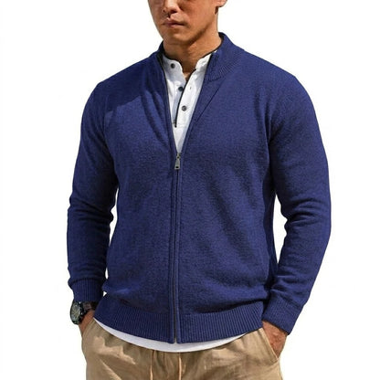 Men's Knit Zipper Sweater Coats Slim Cardigan Long Sleeve Jumper Men's Sweatshirt Autumn Zip Sweatcoats Knitted Sweater Man