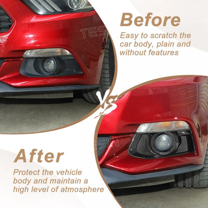 TESIN Car Front Bumper Fog Light Lamp Decoration Cover Trim for Ford Mustang 2015 2016 2017 ABS Lamp Hoods Exterior Accessories