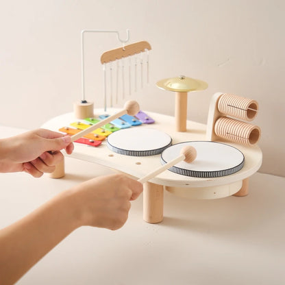 Baby Educational Toys Wooden Aeolian Bells Montessori Children's Musical Toys Xylophone Newborn Birthday Gifts Music Table Toys
