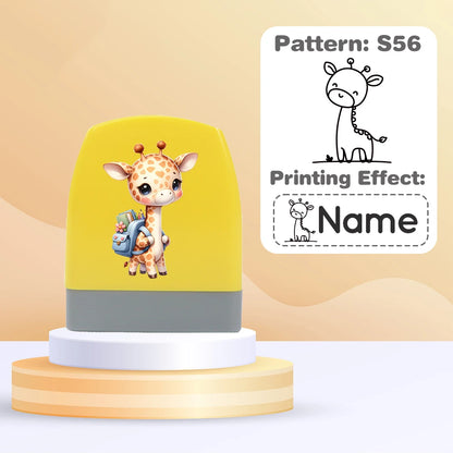 Cartoon Giraffe Customized Name Stamps for Kids,Personalized Waterproof Stamp for Clothing Name Seal for Student&Child