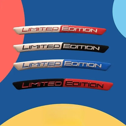 4PCS Aluminum Alloy Limited Edition Logo Car Hub Sticker Decal Tire Rim Decorative Strip Car Exterior General Accessories.
