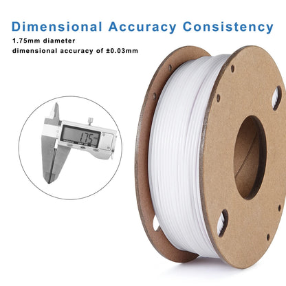 3D Printer Filament ABS 3D Printing Filament 1.75mm Dimensional Accuracy +/- 0.02 mm, ABS 0.25KG White