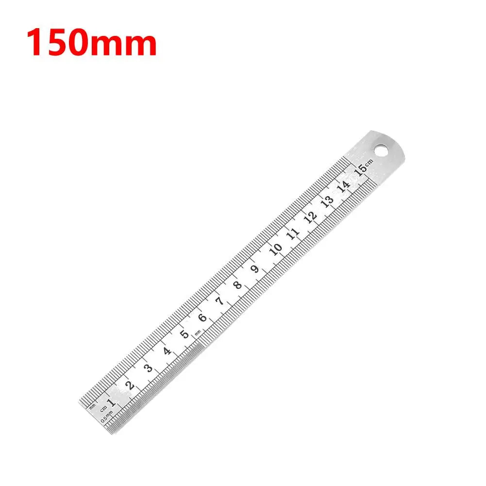 Metal Scale Stainless Steel Straight Ruler Measuring Stationery Drafting Accessories Hand Measuring Tool School Office Supplies
