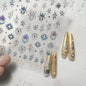 Bohemian Pattern Colorful Love Heart Moon Pearl Crystal Rhinestone 5D Nail Art Sticker Self Adhesive Decoration Manicure Decal