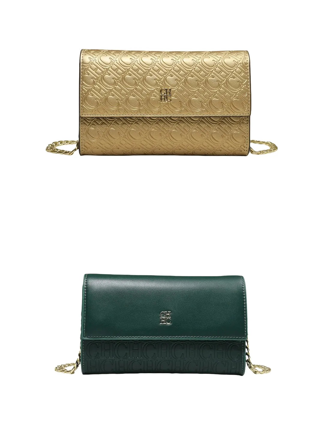 CH Women Crossbody Bag Splicing Letter Print Metal Chain Shoulder Purse PU Leather Flap Small Ladies Evening Clutch Handbag Gift