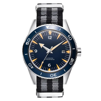 41MM Sapphire Glass 100m Waterproof Japan  Automatic Luminous Mens Watch Nylon Strap