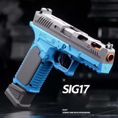 Mechanical G17 Soft Bullet Toy Gun Shell Throwing Continuous Firing Launcher Model Outdoor Sports Shooting Games for Children