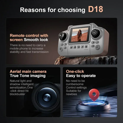 Lenovo D18 Drone 8K HD Dual Camera Aerial Intelligent Obstacle Avoidance Brushless Motor WIFI GPS Return Large Screen RC Drone