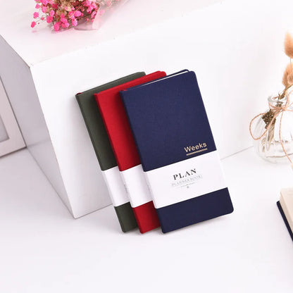 Undated Weekly Fabric A6 Journal - Portable Pocket-Sized Planner for Notes, Goals & Daily Flow Linen Weeks Planning System