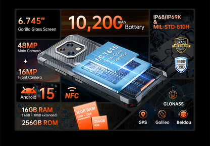 [Shipping From Poland] Cubot KingKong ES 3 Rugged Smartphone 16GB(6+10)+256GB Android 15 10200mAh 6.745'' 4G Mobile Phone NFC