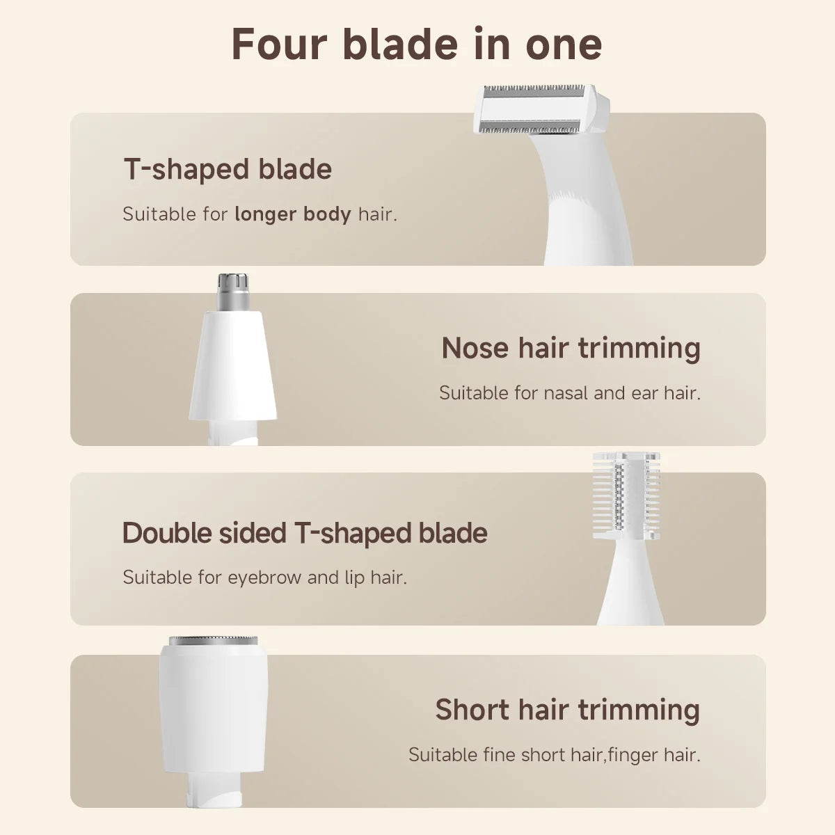 DOCOLAB Electric Razor Depilador Trimmer Shaver Epilator 4 In 1 Body Hair Removal Bekini Painless Cordless Gifts Men Women