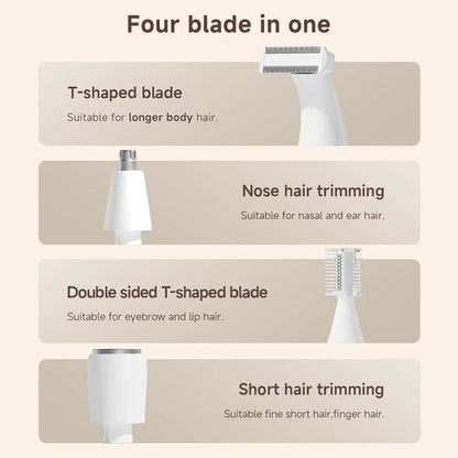 DOCOLAB Electric Razor Depilador Trimmer Shaver Epilator 4 In 1 Body Hair Removal Bekini Painless Cordless Gifts Men Women