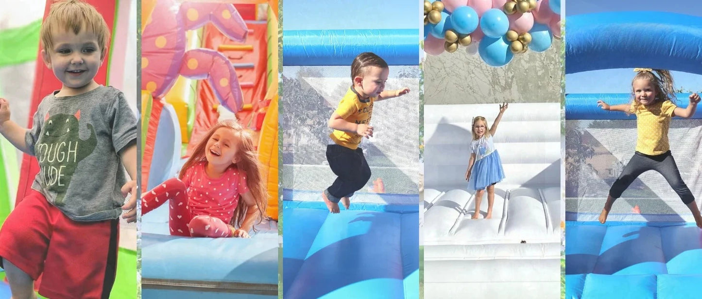KF Bounce House with Slide Commercial Bouncy Castle for Age 8-12 Inflatable Bounce House with Blower for Outdoor Party