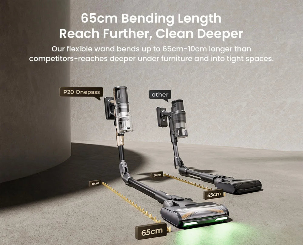 Proscenic P20 OnePass Cordless Vacuum Cleaner, 70000Pa Suction, 70-Min Runtime, 680W Brushless Motor, Wet & Dry Cleaning 3 Sold