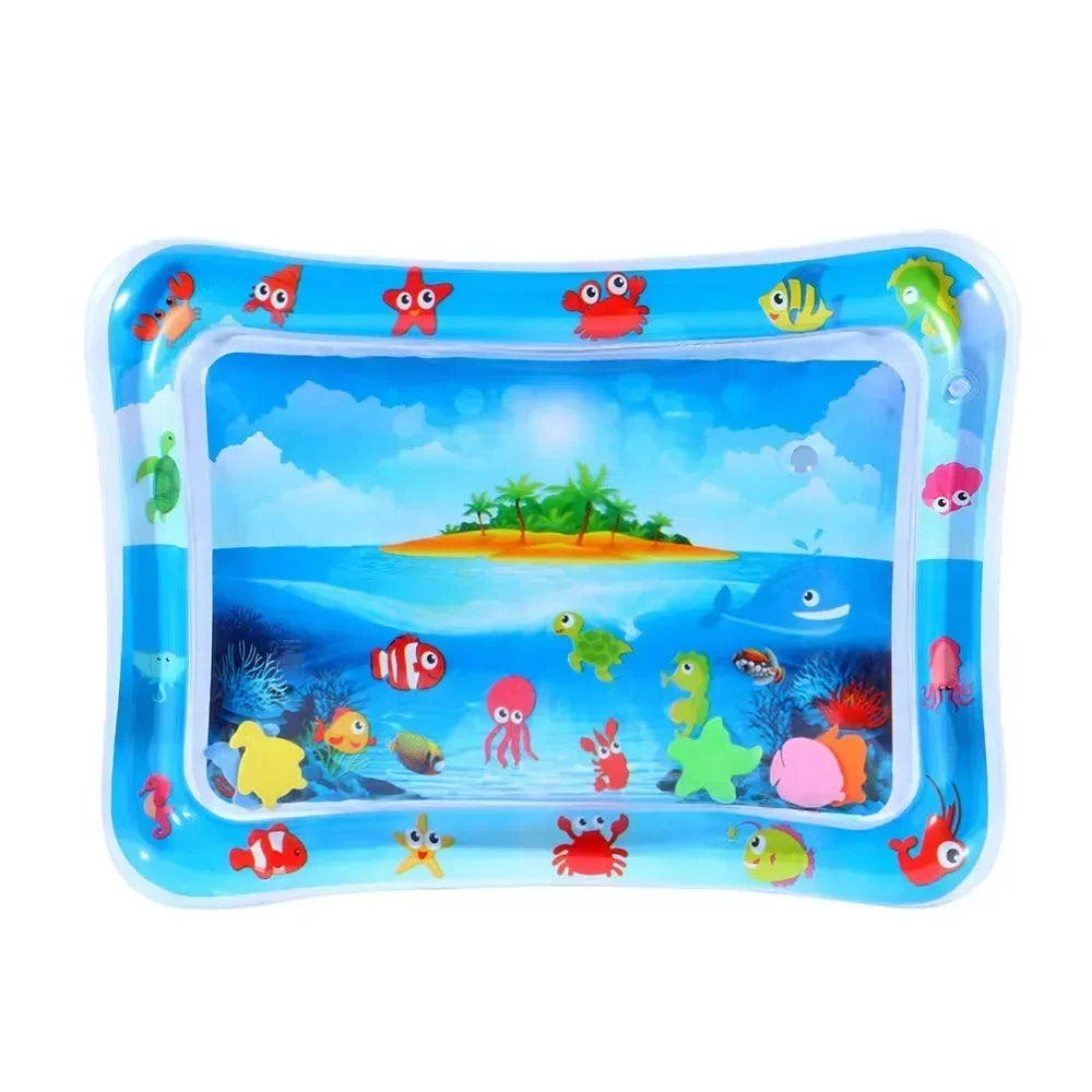 Baby Inflatable Water Play Mat Tummy Time Activity Pad Summer Water Play Mat PVC Early Learning Crawling Exercise Mat for Baby