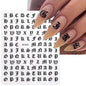 3D Glittery Gothic Letter Design Nail Art Stickers Uppercase Alphabet Letters Artistic Designs DIY Nail Art Decals Decoration #1