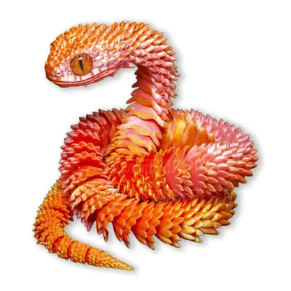 85Cm/33.46In Snake Statue Moveable Joints Animal Model Home Desktop Decoration Ornament Gift Collectible Statue