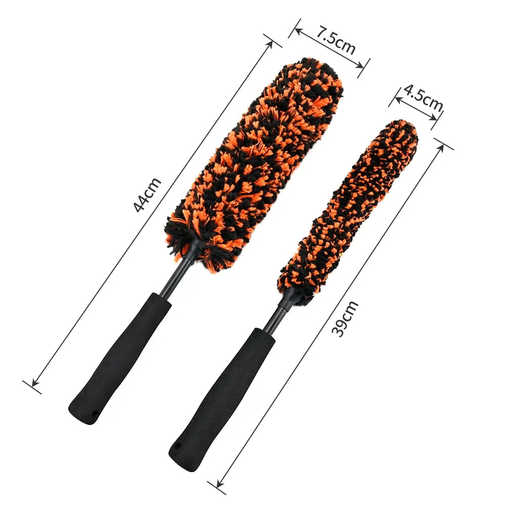 Bear Force Car Wheel Cleaning Brush, Microfiber Bendable Wheel Detailing Brush, Car Wheel Rim Cleaner Brush for All Wheel, Car Wash