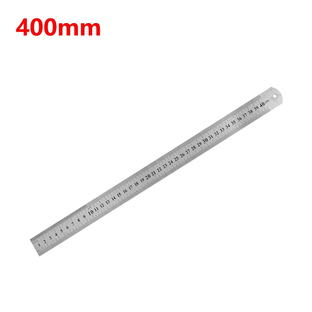 Stainle Steel Metal Straight Ruler Precision Double Sided Precision Measur Tool Scale Metric Ruler 15-50cm The Scale table Clear